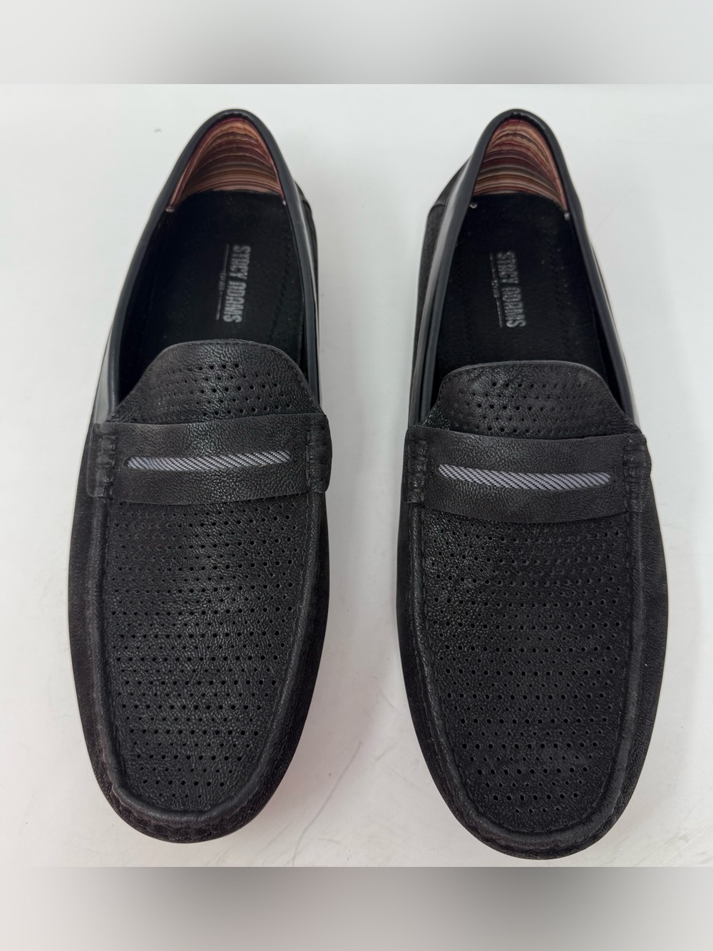 Stacy Adams Corby Loafers Men’s Size 13 Black Moc Toe Saddle Slip On Shoes